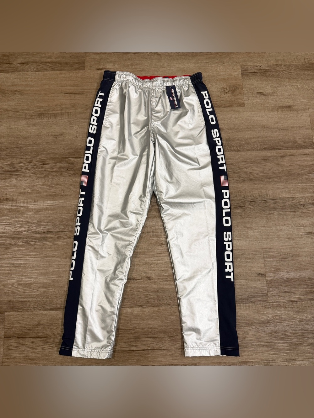 Ralph Lauren Polo Sport Limited Edition Silver Tape Pants Joggers Small RARE